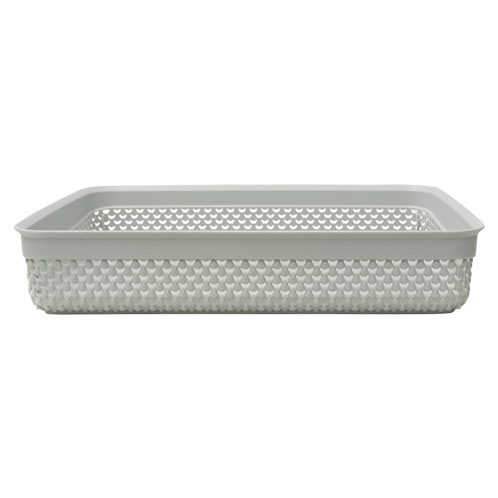 Droplette Design Plastic Storage Tray, 4.7L, 7 x 35 x 26cm approx, Grey, 35 x 26 x 7 cm - Image 2