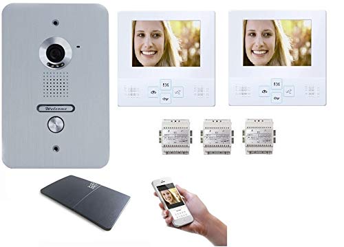 Preisvergleich Produktbild 2x4 Zoll LCD Monitor Türsprechanlage Video Gegensprechanlage WLAN Schnittstelle
