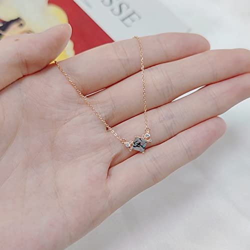 Gem's Beauty Gifts For Her 0.63Ctw Square Moss Agate Pendant Necklace In 925 Sterling Silver Women's 14K Rose Gold Necklaces #TOP5