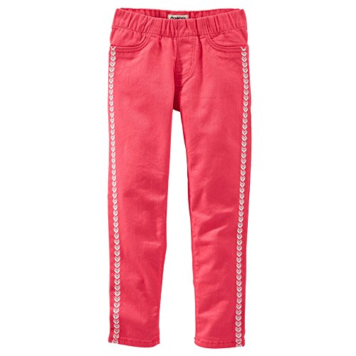 Oshkosh B'Gosh Girls' Embroidered Side-Stripe Jeggings, Pink