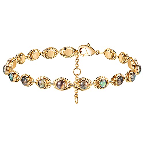 Image of MEVECCO Bracelet for Women 14K Gold Plated Dainty Chain Simple Jewelry Cute Handmade Minimalist for Her