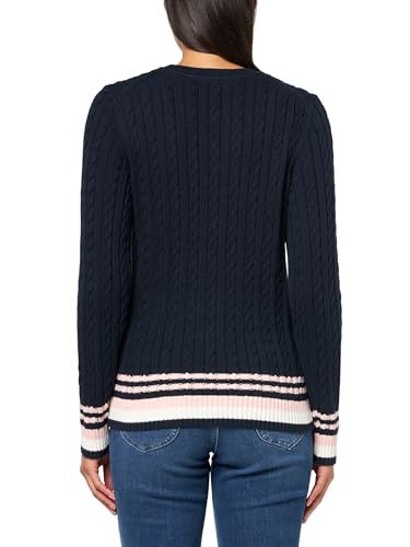 Image of Tommy Hilfiger Women's Cotton Crewneck Cable Sweater