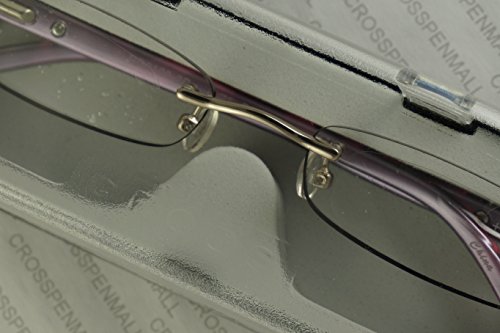 Cross Elite Georgina 1.75 Diopter Purple Tortoise and Silver Rimless Reading Glasses