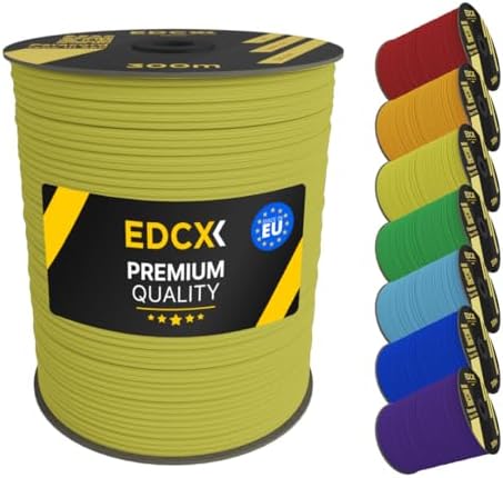 EDCX 4mm Nylon Paracord 550 30m (100 feet) - Type III, 100% Nylon Rope, 7 Strand Rope, 4mm Nylon Rope in Solid Colors (Red, 30 m)