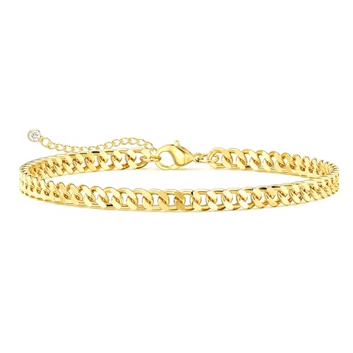 Image of DEARMAY Gold Anklets for Women Waterproof, Non Tarnish14K Gold Plated Ankle Bracelets Set Stack, Summer Beach Jewelry Gifts for Vacation, Bikini Outfits for Women Mom Her