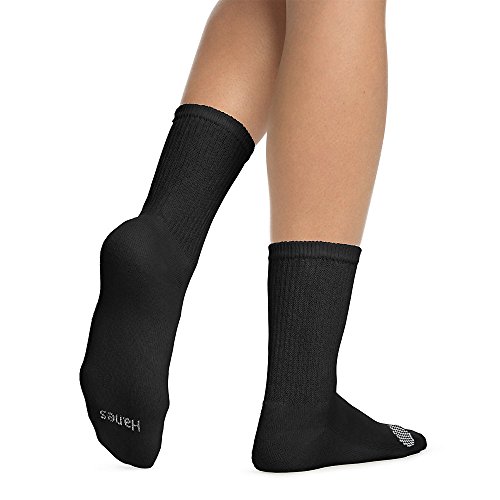 Hanes Women's Cool Comfort Crew Socks Extended Sizes 8-12, 6-Pack