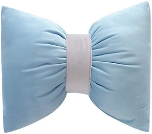 Throw Pillows Lovely Bow Tie Pillow Soft Velvet Bowknot Pillow Car Chair Waist Pillow Plush Cushion Decorative Sofa with Detachable Washable Cover (Pink, 35×45CM/13.8"×17.7")