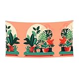 Pancartas decorativas impresas de plantas verdes en maceta para interiores, adecuadas para reuniones familiares, ceremonias de graduación, decoración de fotos de pared