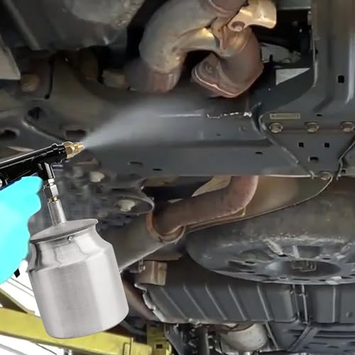 Image of JOJOCY Car Undercoating Spray Gun with Suction Feed Cup, 360 & Straight Spray Hoses Air Undercoating Spray Gun 2 Wands 12.2 inch /56cm for Undercoating Painting, Coating, Rust Prevention Treatment