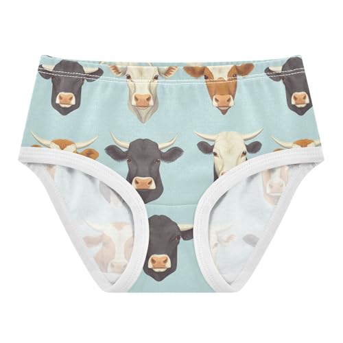 Wusikd Cow Heads Girls' Underwear Cotton Girls Briefs Soft Toddler Underwear 2T