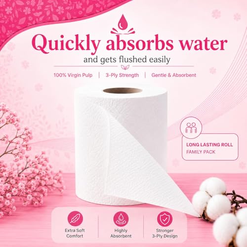 Image of Softouch 3 Ply Toilet Tissue Roll Family Pack 6-in-1 | 960 Pulls | 160 Pulls X 6 Rolls | Soft And Highly Absorbent Toilet Paper | 100% Natural Virgin Cellulose Fiber