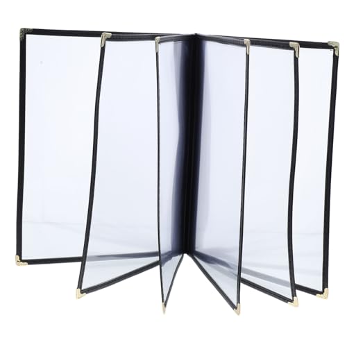 BUGUUYO Restaurant Supplies Transparent Menu Covers Plastic Pockets for A4 Recipe Books