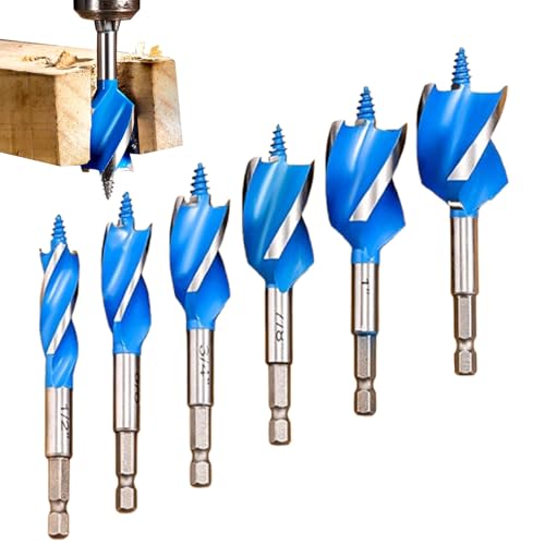 Gwtdtoad 木工用 オーガー ドリル ビット セット - 6点 六角シャンク 木工工具 - ヘビーデューティ 木工 ドリル ビット - 木工職人、ホームリノベーター、施設修理業者、趣味者、造園業者、ワークショップ、デッキ建設用