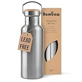 Bambaw Insulated Stainless Steel Water Bottle 750ml, Metal Water Bottles 750ml for Hot & Cold Drinks, Durable, Wide Mouth & Easy to Clean, Ideal for Daily Use (Natural Steel)