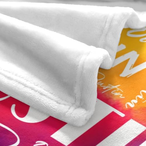 Name Blanket Personalized Name Blanket Customized Blanket with Name Text for Adult Kid Birthday Christmas Mothers Fathers Valentines Day Gift