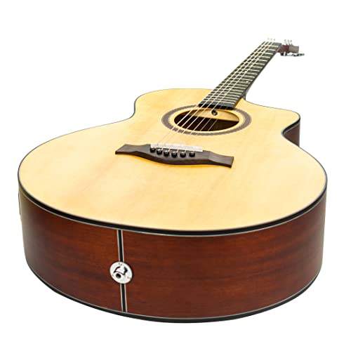 Image of Vault EA40-CE 41 inch Premium Solid Spruce-Top Cutaway Electro Acoustic Guitar - Natural
