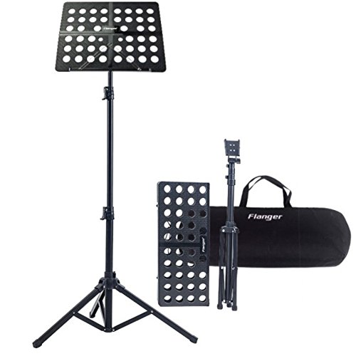 Orchesterpult Notenpult Klappbare mit Tragetasche Max Tragkraft 5Kg Höhenverstellbarer Bereich von 70 bis 150CM Geeignet für die Halten Ihrer Musik Buch, Ipad, Laptop (Schwarz)