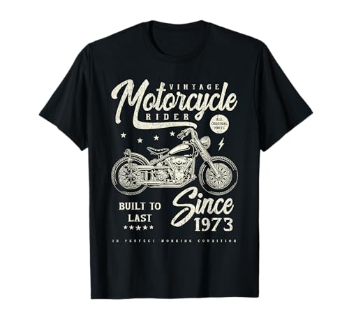 Cumpleaños de motos de motociclistas vintage nacido en 1973 Camiseta