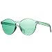Pro Acme One Piece Design Rimless Sunglasses Ultra-Bold Colorful Mono Block (Green)