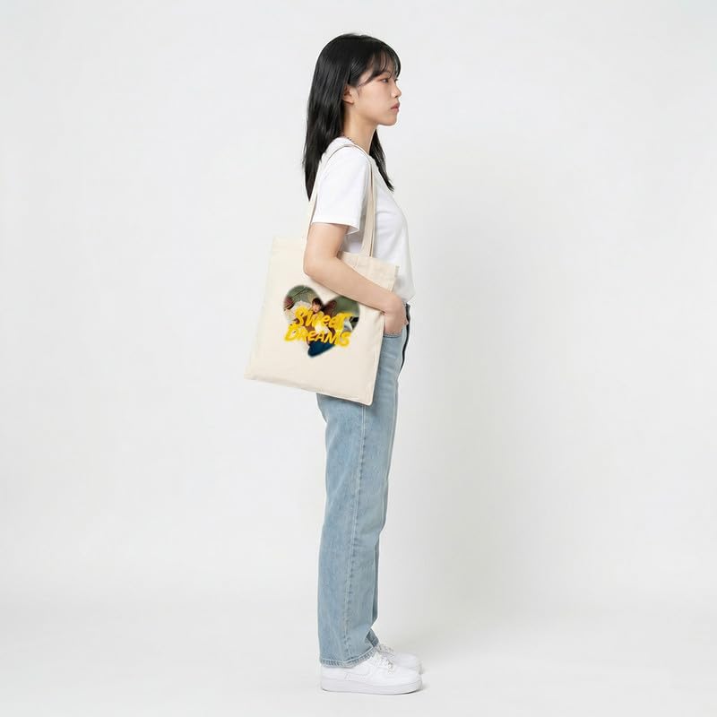 Image of BTS J-Hope Sweet Dream Tote Bag for College, Travelling, Shopping, Office, Beach & Daily Use, Ecofriendly & Reusable, Premium Canvas Cotton