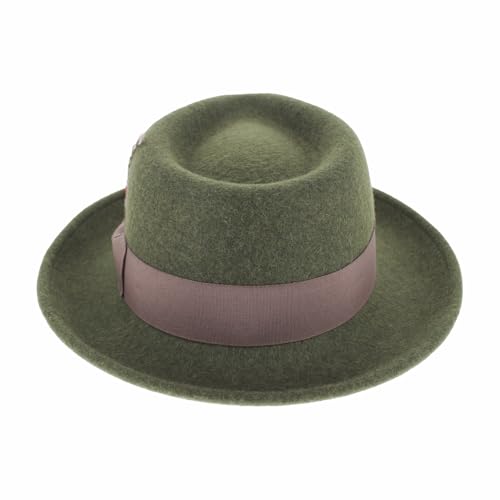 Image of Belfry Gangster Men's Fedora - Crushable 100% Wool Felt Hat, Stain Resistant & Travel Friendly Dress Fedora