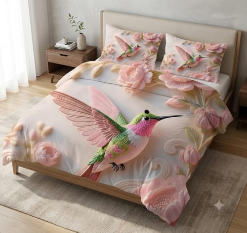 Image of Premium 7D Printed King Size Bedsheet Set with Pillow Covers Soft Cotton Blend Double Bedsheet for Home (Pillow Covers :18x28 inches Bedsheet :90x100 (Dark Pink)