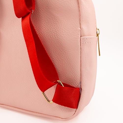 Image of Fast Forward Strawberry Shortcake Unisex 10 inch H x 8 inch W x 0.75 inch D Mini Daypack Backpack, Cute PU Leather Strawberry Shortcake Bookbag & Purse, Officially Licensed, Adjustable Straps
