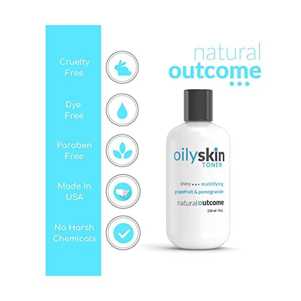 Oily-Skin-Control-Toner-for-Face-by-Natural-Outcome-Skincare-Alcohol-Free-Witch-Hazel-Facial-Toner-Astringent-with-Grapefruit-Pomegranate-Hydrating-Aloe-Vera-8-oz Natural Outcome Oily Skin Face Toner | Purifying Astringent Facial Toner | Naturally Keeps Skin Matte & Shine Free | Minimizes Appearance of Pores While Keeping Skin Hydrated with Aloe Vera | 8 oz