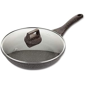 Picnic Bag Sooiy Nonstick Frying Pan Stone-Derived Ceramic Coating, Skillet Round Stone-Derived Fry Pan with Stainless Handle, for Gas, Electric and Ceramic Frying Pans (Size : 28cm)