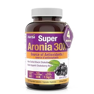 Herba Aronia Berry Extract – 120 Capsules | 7,500mg Equivalent Per Capsule – 30:1 Extract | Black Chokeberry Supplement | 100% Natural Aronia Berry Powder in Vegetable Capsule | Made in Canada