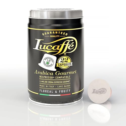 Lucaffè - Boîte à 22 capsules compostables compatible avec Nespresso machine a café, Mr. Exclusive 100% Arabica | Torréfaction moyenne | Goût doux et crémeux | Arôme intense et enveloppant