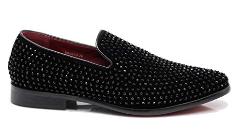 SPK26 Men's Vintage Velvet Rhinestone Designer Dress Loafers Slip On Shoes Classic Tuxedo Dress Shoes2