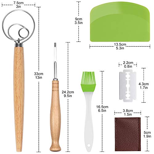 image for TORUBIA 15 Pieces Danish Dough Whisk Set - Stainless Steel Bread Lame 