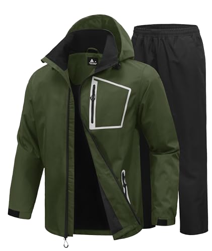 Image of SWISSWELL Men's Rain Suits High Visibility Reflective Motorcycle Rain Gear Waterproof Breathable Jacket and Pants