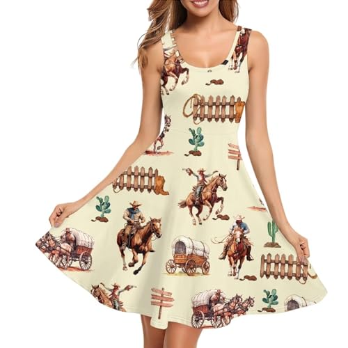 Image of TOADDITDO Womens Summer Sleeveless Tank Dress with 2 Side Pockets XS-4XL Plus Size