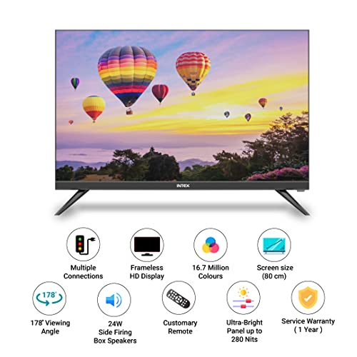 Image of Intex 80 cm (32 inches) HD Ready Frameless LED TV LED-3243 (Black)