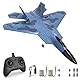 rc tech Ferngesteuertes Flugzeug 2CH, RC Flugzeug F-22 mit 2 AKKU 30MINS Laufzeit, RC Kämpfer Spielzeug mit 6 Axis Gyro System für Anfänger Kinder Erwachsene