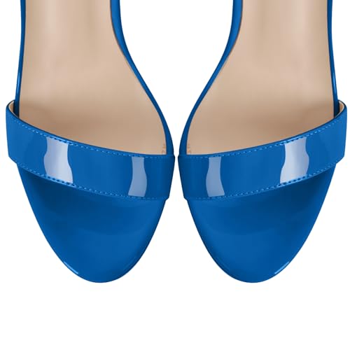 Image of Platform Stiletto High Heels for Women, Round Open Toe Ankle Strap Sexy Heeled Sandals for Wedding Party Dress