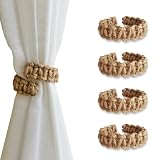 4 Piezas alzapaños Trenzados para Cortinas, Tiebacks Elegantes sin Taladro para SalóN Cocina Dormitorio y Exteriores