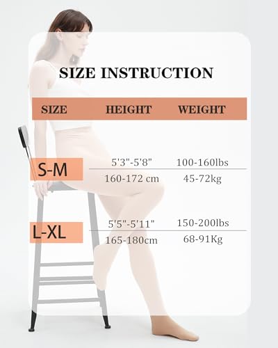 HeyUU Women's Ultra Warm Thin Fleece Lined Tights for Winter, Opaque Medium-Thick Thermal Tights Stockings 150D4