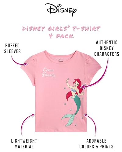 Image of Disney Princess Minnie Mouse Toddler Girls Short Sleeve Graphic Tees 4 Pack