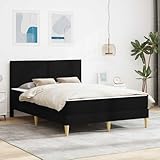 Homgoday Schickes King Size Bett mit Schaumstoffmatratze - Schwarz, 206 x 164 x 96 cm, ideal für innen 3414966
