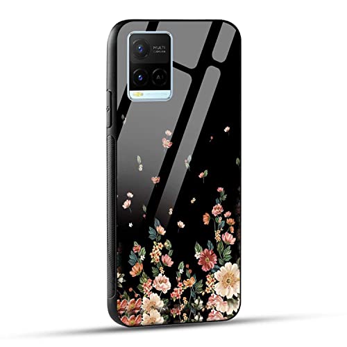 Image of NDCOM Back Cover Compatible with VIVO Y21, 33T, T1x, Y21G, Y33s, Y21A, Y21T Back Cover Flowers Girly Printed Metal Case