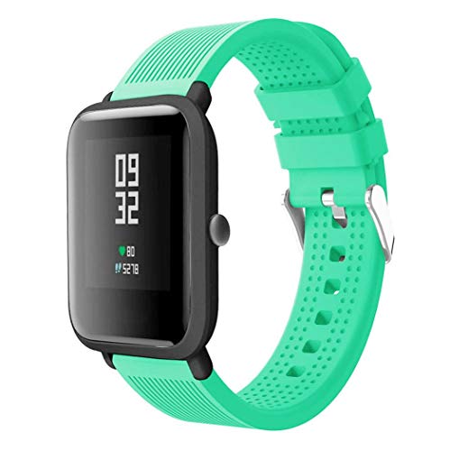 Correas xiaomi huami amazfit bip,Modaworld Accesorios de Reloj Deportivo de Silicona Correa de Reloj Pulsera para Huami Amazfit Bip Watch Reloj Inteligente (Menta Verde, para Huami Amazfit Bip)