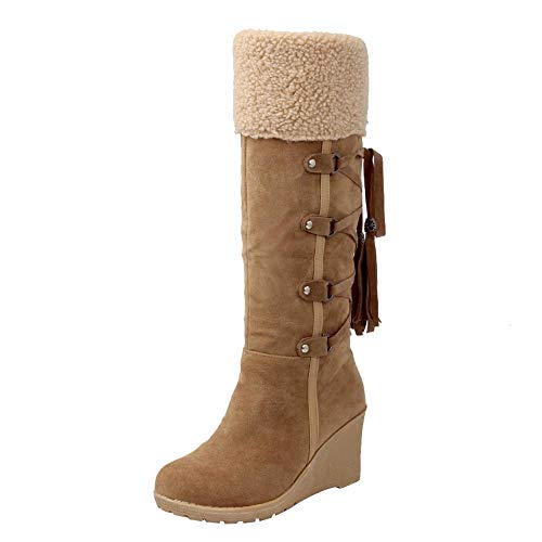 Sonnena Botas Invierno Casual para Mujer,Estilo Cowboy Botas de Caña Alta Botines con Bordados Vintage Botas de Viaje con Comodidad,Botas Largas Mujer Cover