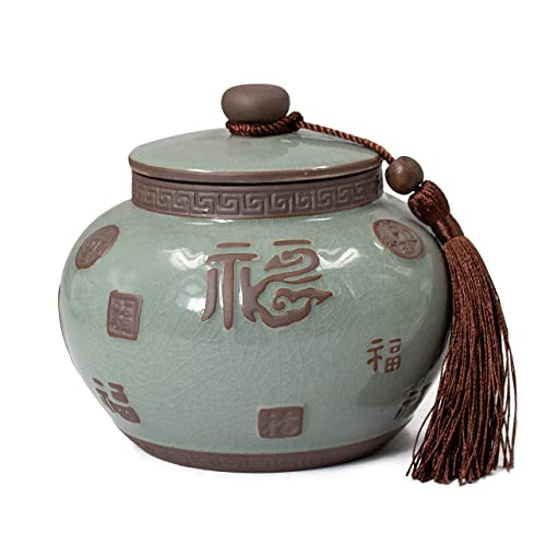 Dahlia Latas de porcelana de diseño asiático, para almacenamiento de té, 2 unidades