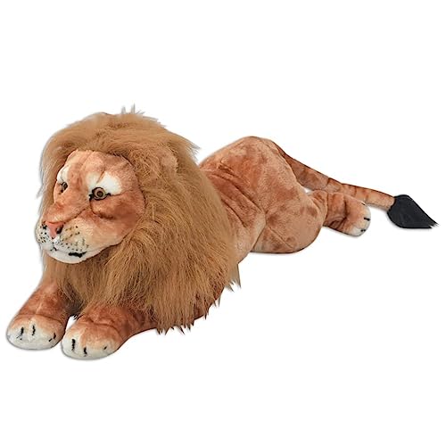 vidaXL León de Peluche Gigante Marrón XXL Animal de Peluche Juguete Decoración