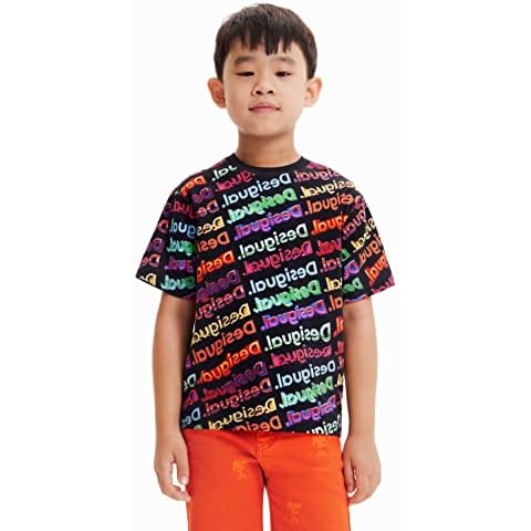 Desigual Boys' 3D Logomania Black Shirt Cover