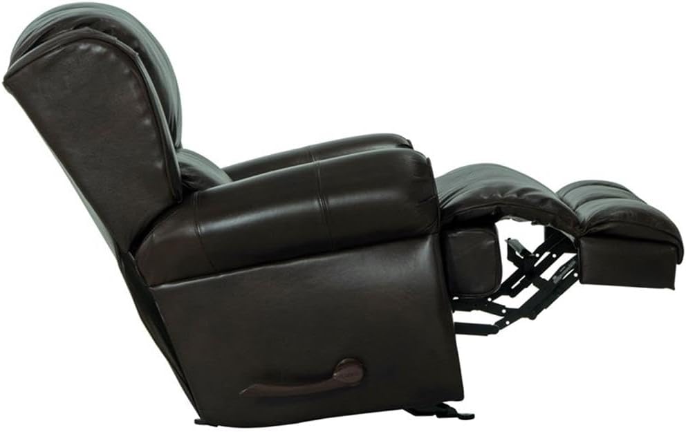 Catnapper James Deluxe Glider Recliner in Chocolate Top Grain Italian Leather