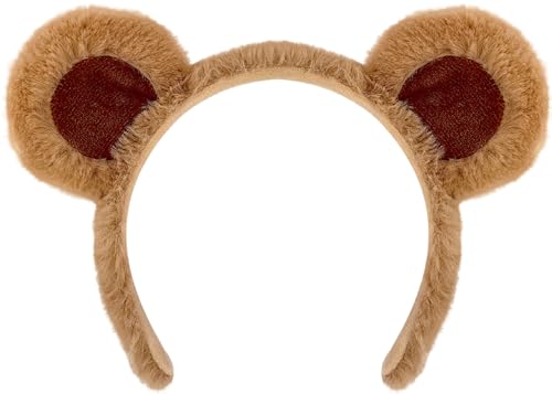 DaliDali Brown Bear Ears Headband Adult Bear Costume for Halloween Festival Cosplay Party, Bear Ear Headband Hairband for Makeup Face Washing, Bear Ears Costume, Fashion Hairband for Makeup